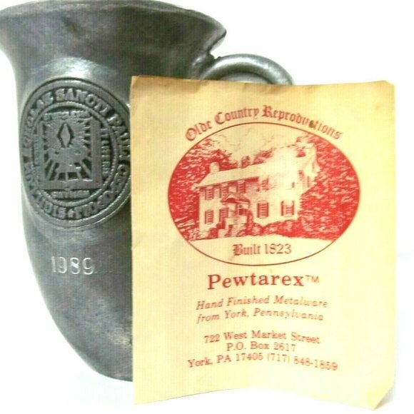 Pewtarex Horn Mug Tankard Vintage Metalware 1989 Olde Country Reproductions - Picture 2 of 11